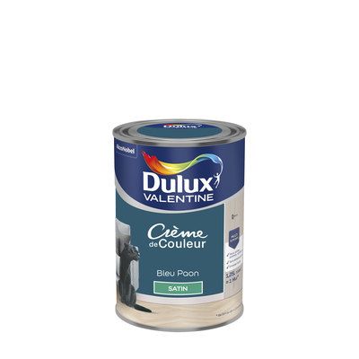 Peinture Crème de Couleur Bleu Paon satin 1,25 l - DULUX VALENTINE