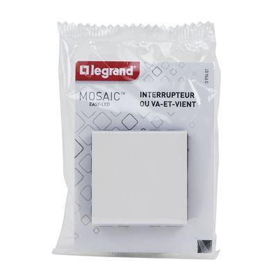 Interrupteur ou va-et-vient Easy-Led 2 modules 10A finition blanche Mosaic LEGRAND