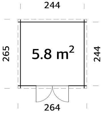 Abri de jardin bois Zoé3 Naturel 5,8m2 PALMAKO