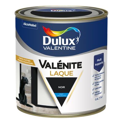 Peinture Boiseries Laque Acrylique Valénite Noir Mat 0,5 L - DULUX VALENTINE