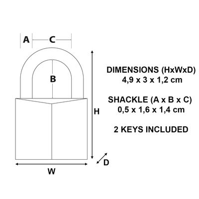 Cadenas à clés largeur 30 mm en laiton MASTER LOCK