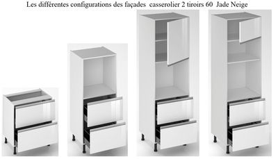 Façades tiroir pour meuble de cuisine Jade neige 70 x 60 cm par 2 OFITRES