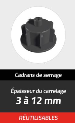 Cadrans de serrage noir 3 à 12 mm pour carrelage seau de 140 PAVILIFT