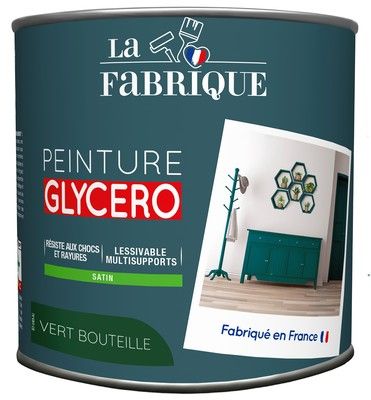 Peinture glycero Vert Bouteille satin 500 ml - LA FABRIQUE