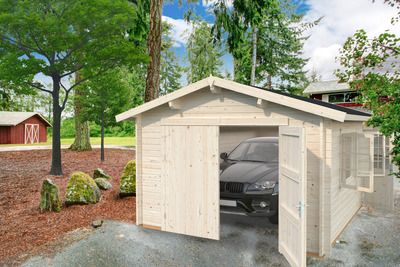 Garage bois Bois Naturel  Roger 19m2 PALMAKO Livraison incluse domicile