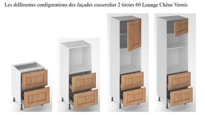 Façades tiroir pour meuble de cuisine Lounge chêne verni 70 x 60 cm par 2 OFITRES