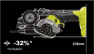 Mini-scie multi-matériaux Brushless sans fil 18 V sans batterie RCT18C-0 ONE+ RYOBI