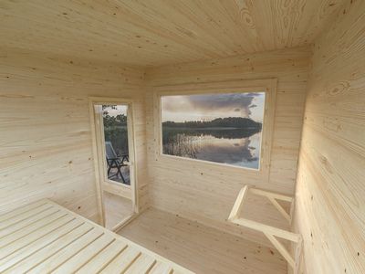 Sauna Sanna 6,8m2 + 9m2 épaisseur 44 mm Livraison incluse domicile  PALMAKO