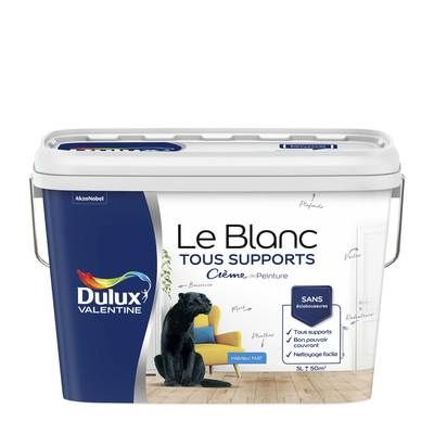 Peinture acrylique Tous Supports blanc mat 5 l - DULUX VALENTINE