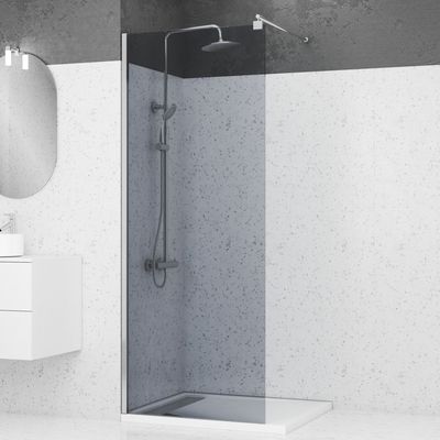 Paroi de douche Parma fumé 80 x 200 x 0,8 cm AURLANE