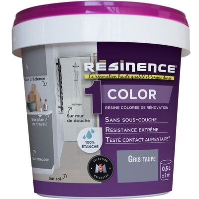 Résine colorée de rénovation gris taupe 500 ml - RESINENCE