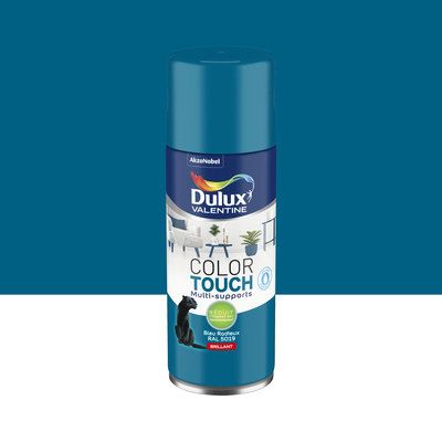 Aérosol de peinture Color Touch bleu radieux RAL 5019 brillant 400 ml - DULUX VALENTINE