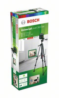 Niveau laser croix UniversalLevel vert 360° avec trépied BOSCH