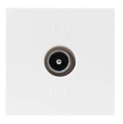 Prise TV mâle 9.52mm blanc Simplea