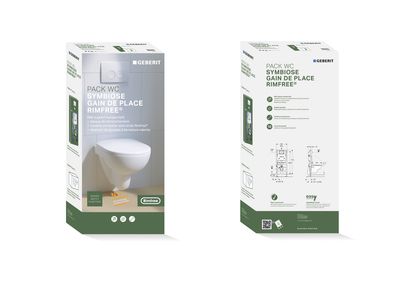 WC suspendu Symbiose gain de place sans bride Rimfree GEBERIT