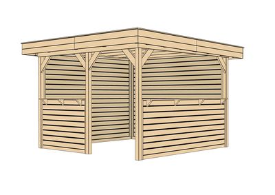 Tonnelle -  657 T.2 avec parois - 349 x 360 cm Livraison gratuite domicile WEKA