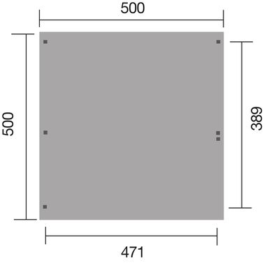 Carport double -  616 avec arc - 500 x 500 cm Livraison gratuite domicile WEKA