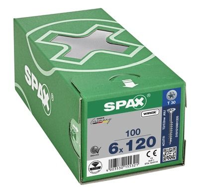 Vis tête fraisée T-star 6 x 120 mm par 100 SPAX