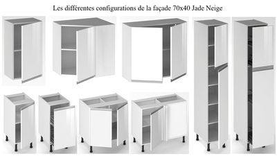 Façade pour meuble de cuisine Jade neige 70 x 40 cm OFITRES