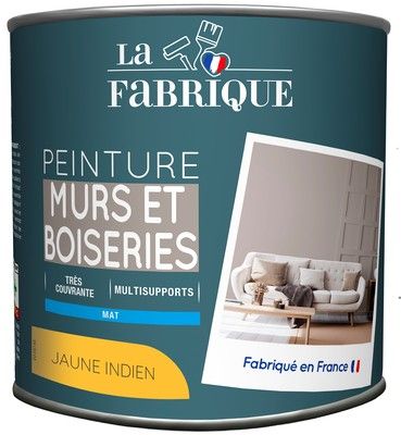 Peinture mur et boiserie Jaune Indien mat 500 ml - LA FABRIQUE