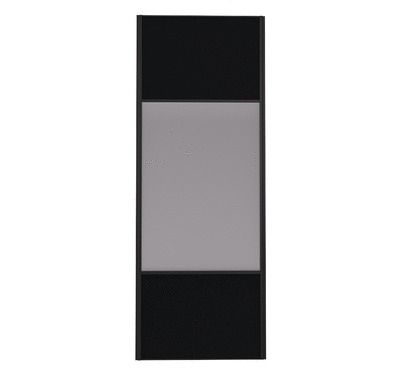 Porte de placard Miroir et Noir Profil noir H 248,5 x L 62,2 cm YNGENIO