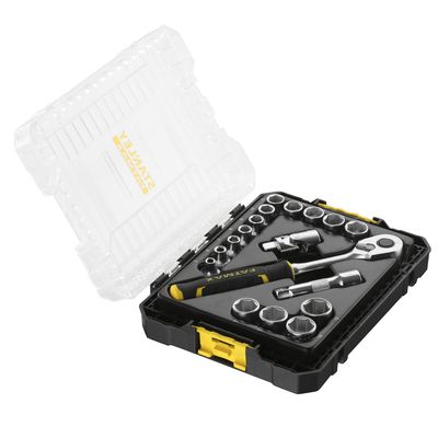 Cliquet douilles et rallonge 3/8" Fatmax 18 pièces en coffret Stakbox M STANLEY