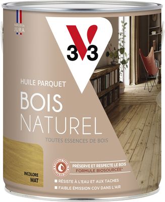 Huile parquet bois naturel incolore mat 2.5 l - V33