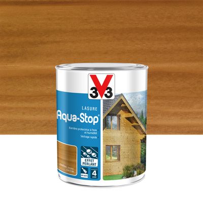 Lasure bois Aqua-Stop® protection intérieure et extérieure chêne doré 1 l V33
