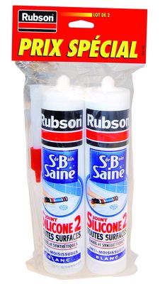 Mastic Joint Silicone Salle de bain saine blanc 280 ml par 2 - RUBSON