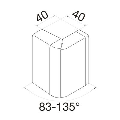 Angle extérieur noir pour plinthe 20x80 mm TEHALIT