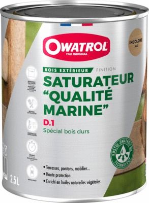 Saturateur bois exotiques incolore mat D.1  2,5 l OWATROL