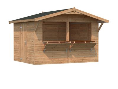 Kiosque bois Marron Stella 8,2m2 PALMAKO Livraison incluse domicile