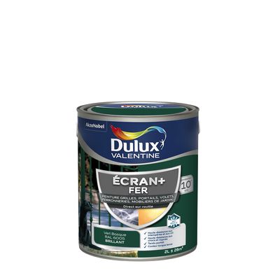 Peinture Ecran+ Fer  Brillant Vert Basque 2 L - DULUX VALENTINE