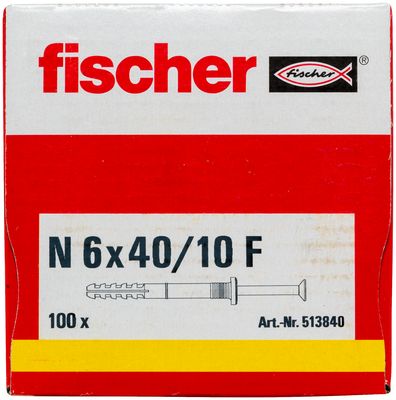 Chevilles à frapper N-F 6 x 40 par 100 FISCHER