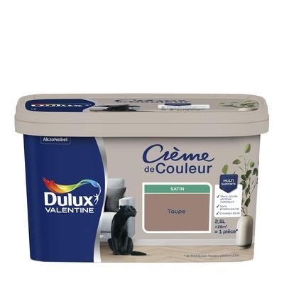 Peinture crème de couleur Dulux Valentine satin taupe 2,5L