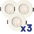 Lot de 3 spots encastrables LED fixe blanc 400 lumens 2700K - RUBY ARLUX