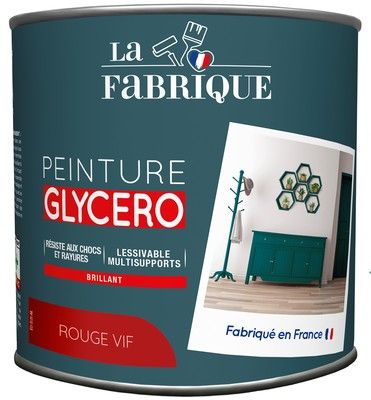 Peinture glycero Rouge Vif brillant 125 ml - LA FABRIQUE