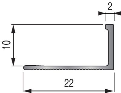 Arrêt de cornière / Equerre 10mm Alu anodisé Or 2,50m DINAC