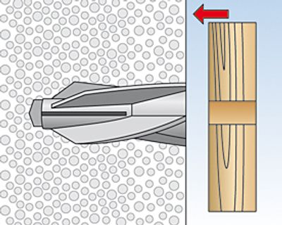 Chevilles pour béton cellulaire GB8 par 25 FISCHER