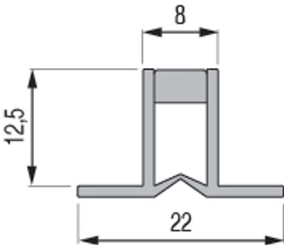 Joint de fractionnement 12,5 mm PVC gris 2,5 m DINAC