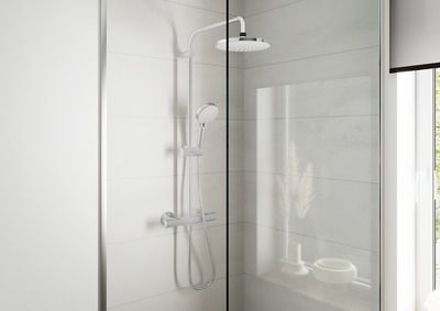 Colonne de douche 1 jet avec mitigeur thermostatique chromé Vernis Blend 200 HANSGROHE