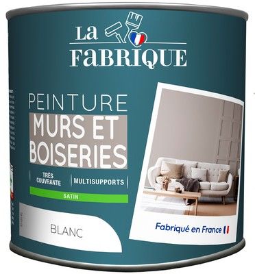 Peinture mur et boiserie Blanc satin 500 ml - LA FABRIQUE