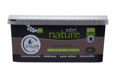 Peinture naturelle murale Café velours 2,5 l - DEFI NATURE