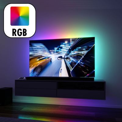 Ruban LED pour télévision 2,4m multicolore USB avec télécommande 4W 5V PAULMANN