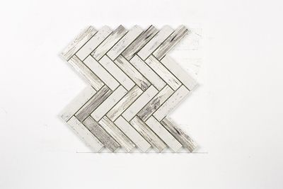 Mosaïque chevron Carla blanc 25 x 25 cm MAT INTER