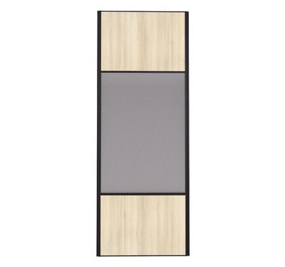 Porte de placard Miroir et Acacia Crème Profil noir H 248,5 x L 62,2 cm YNGENIO