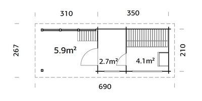 Sauna Sanna 6,8m2 + 9m2 épaisseur 44 mm Livraison incluse domicile  PALMAKO