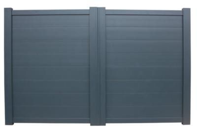 Portail battant Modern aluminium gris 3,5 x 1,8 m avec motorisation incluse