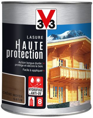 Lasure bois Haute Protection extérieure chêne moyen 1 l V33