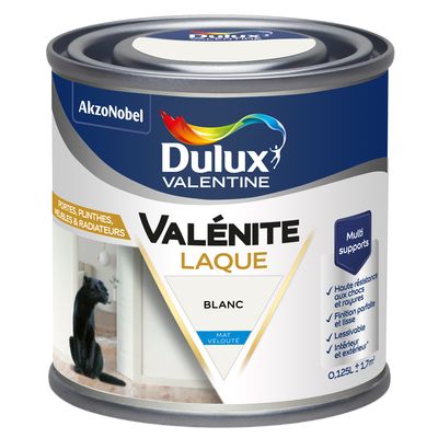 Laque Acrylique Blanc MAT 125 ml VALENITE - DULUX VALENTINE